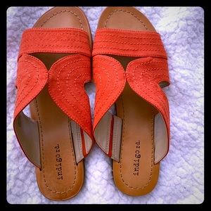 NWOT Orange leather Indigo Rd. sandals size 8.5